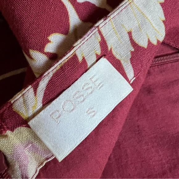 Posse Jordan Mini Dress in Red Mila Floral Linen - Sleeveless Boatneck - Small - Picture 5 of 7